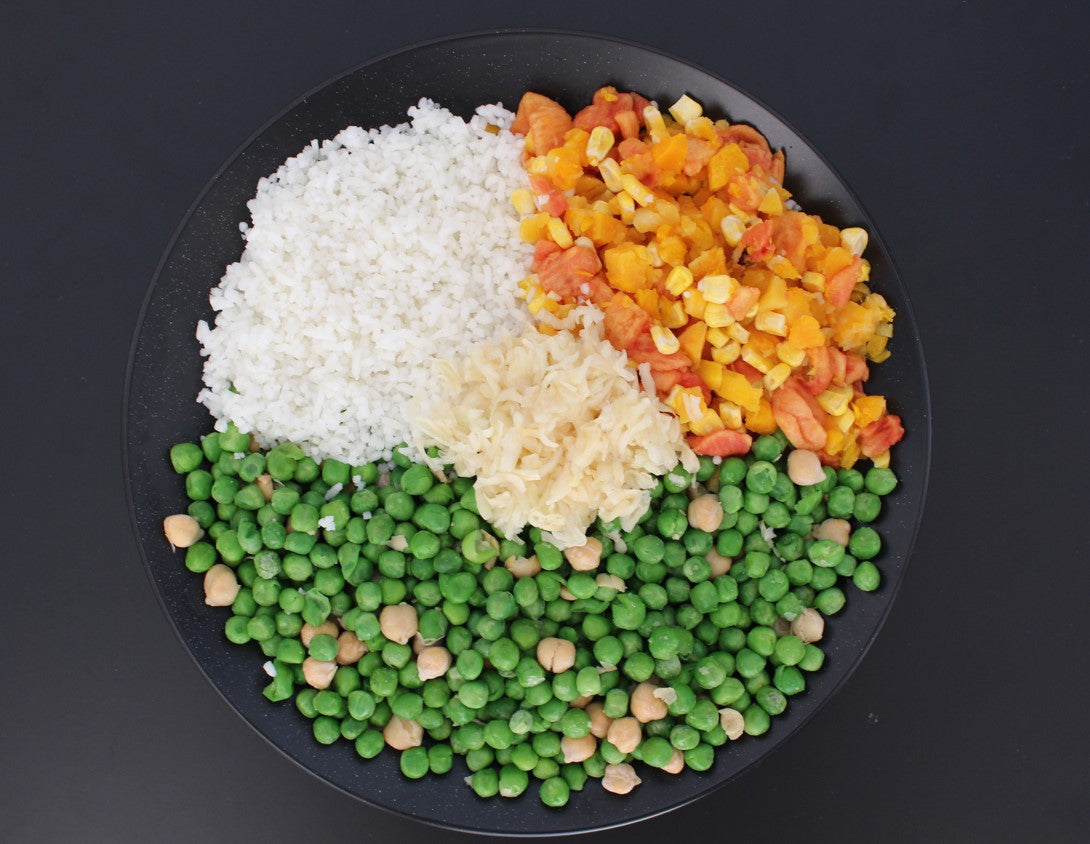 Dinner 1: Pea & Pumpkin medley