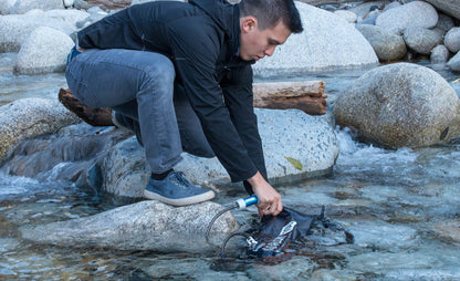 Go Flow Water Gravity Bag with the Versa Flow Water filter