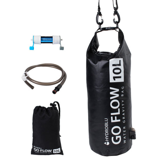 Go Flow Water Gravity Bag with the Versa Flow Water filter